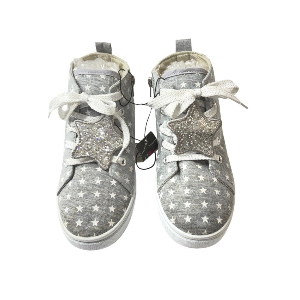 Bobbie Brooks‎ Girls Must Haves Gray Stars High Top Sneakers 1 Youth Glitter